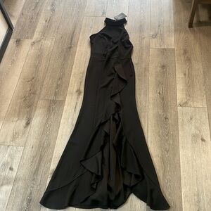 Woosea black high neck gown